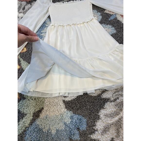 Wilfred Dress Womens Size XXS NEW Tempest Birch Smocked Mini Milkmaid Coquette - Picture 12 of 15